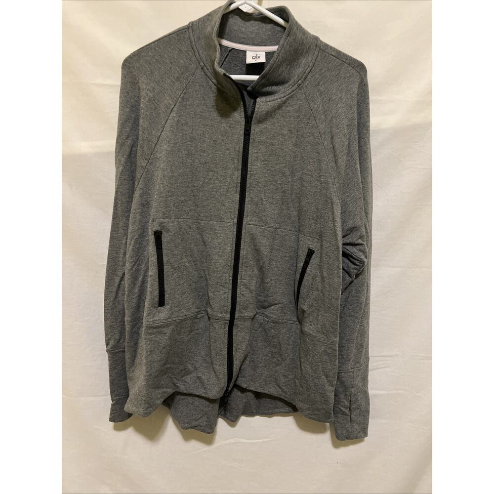 Cabi Women’s Asymmetrical Relaxed Sport Casual Sweatshirt Long Sleeve Sz L Gray